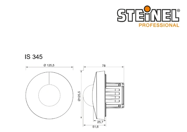 Steinel Dét. de mouv IS 345 PF rond, enc
