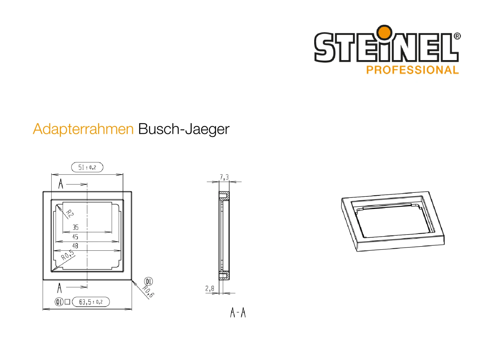 Steinel Cadre d'adaptateur IR180/HF180 B-Jaeg blc