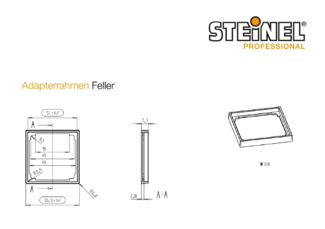 Steinel Cadre d'adaptateur IR180/HF180 Feller blc