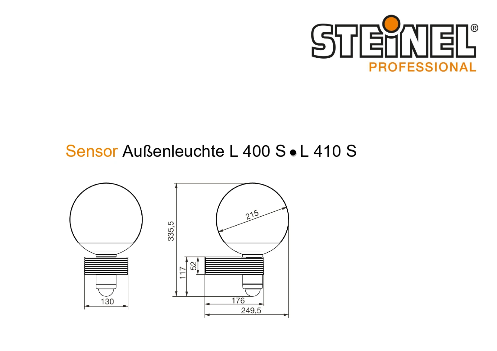 Steinel Lampe à dét. extér. L 400 S blc