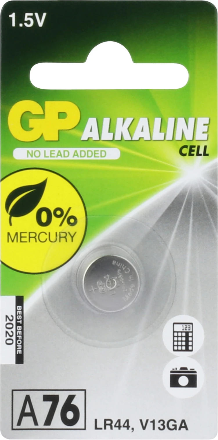 GP 76A Alkaline knoopcel 1,5V (1 stuk)