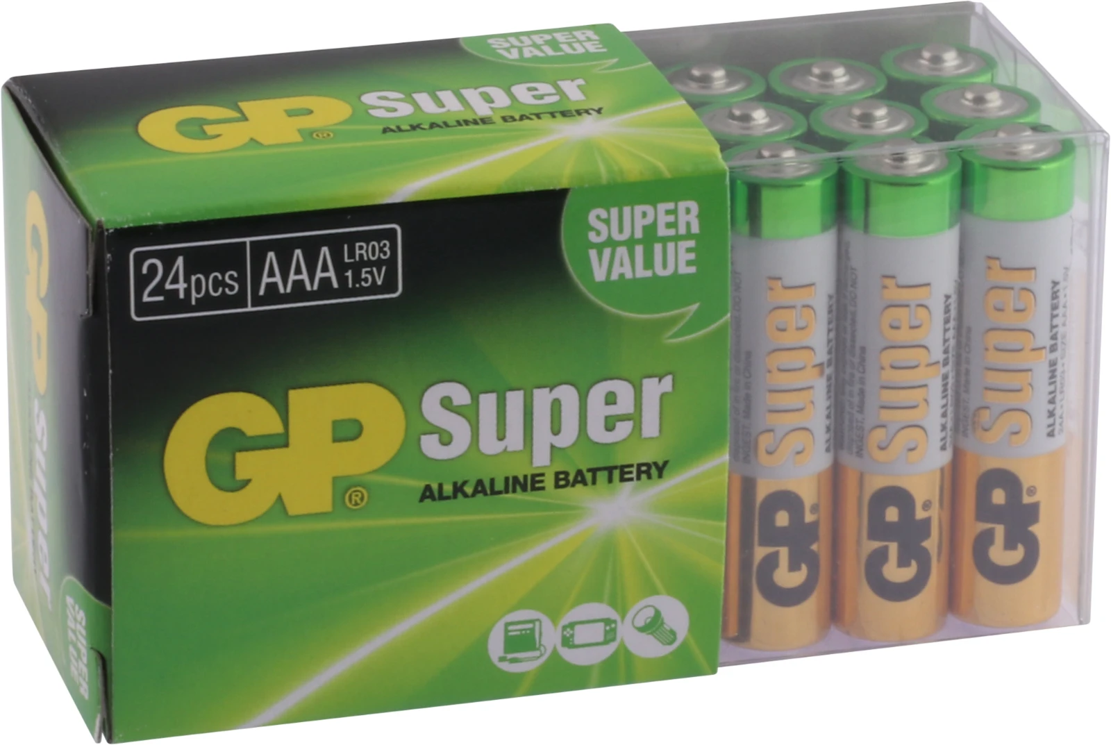 GP AAA Alkaline batterij Super 1,5V (24 stuks)