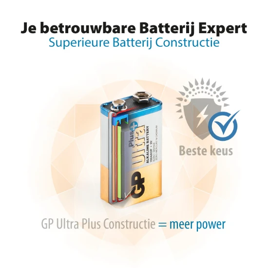 GP 9V Alkaline batterij Ultra Plus 1,5V (1 stuk)