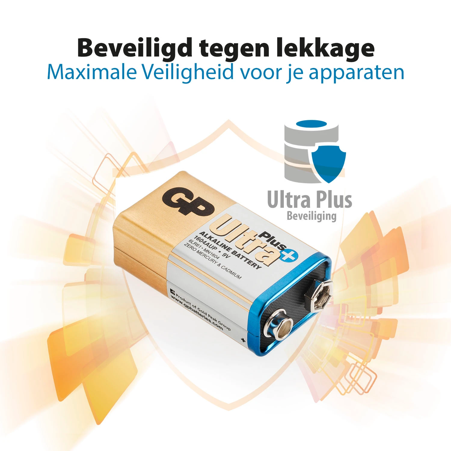 GP 9V Alkaline batterij Ultra Plus 1,5V (1 stuk)