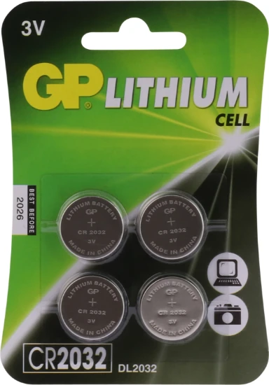 GP CR2032 Lithium knoopcel 3V (4 stuks)