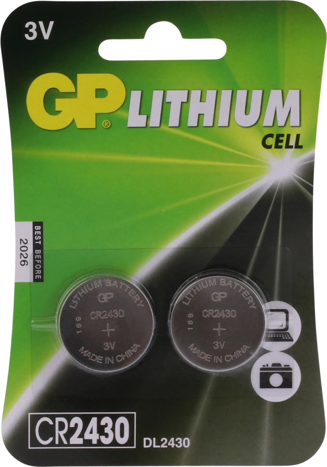 GP CR2430 Lithium knoopcel 3V (2 stuks)