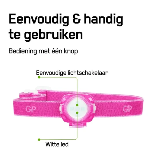 GP Hoofdlamp CH31002 40 lumen roze