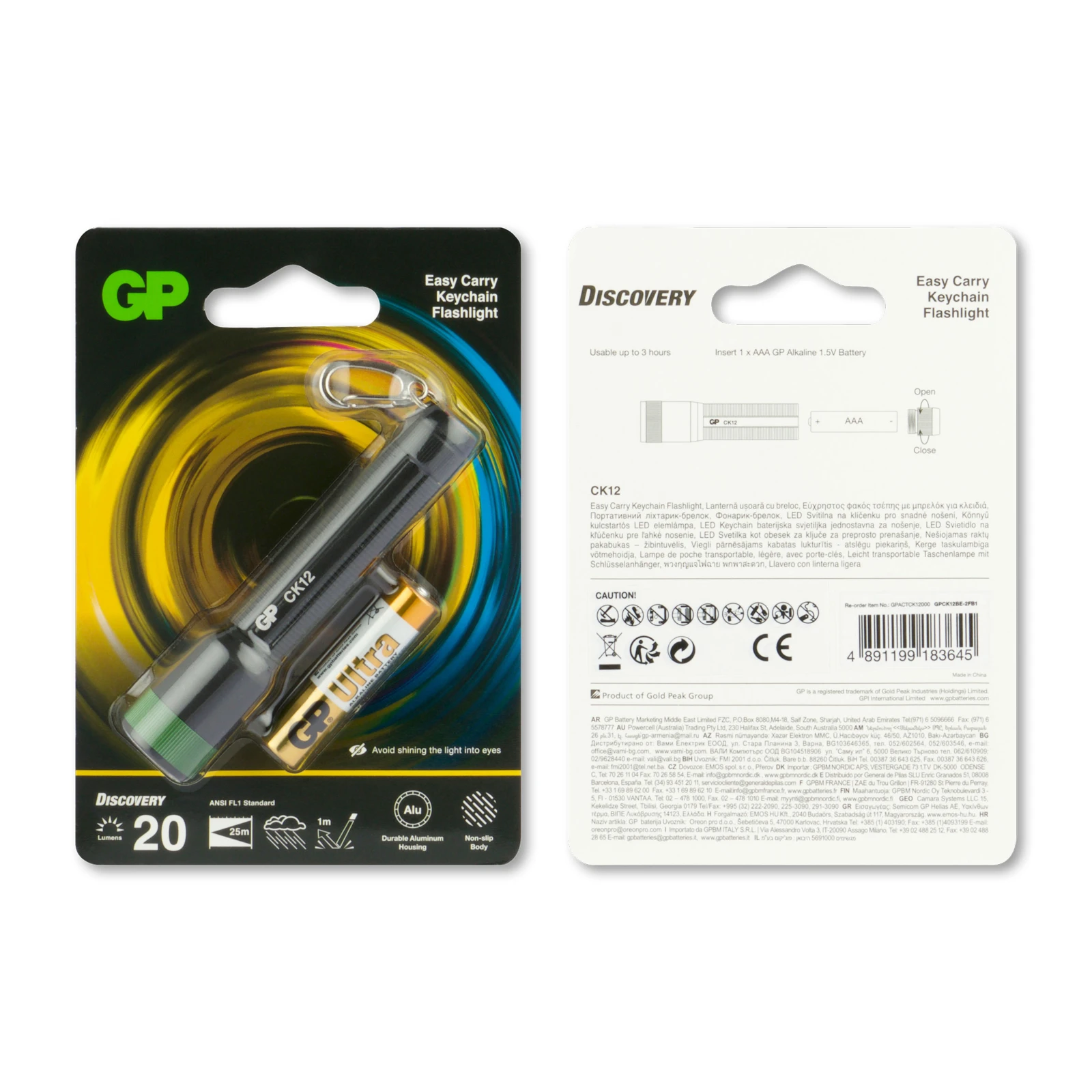 GP Zaklamp CK12 20 lumen (1x AAA)