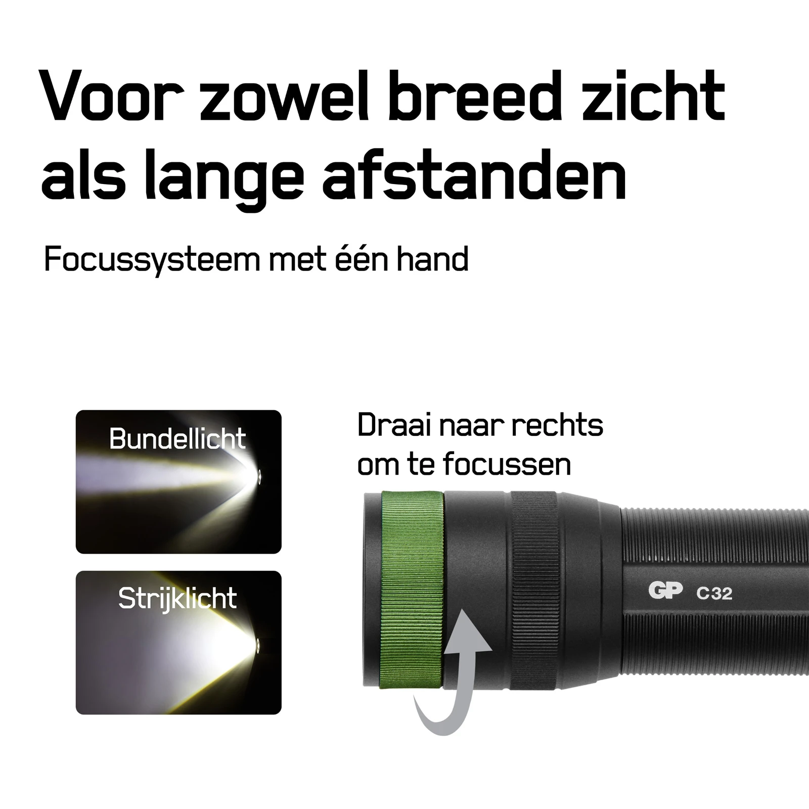 GP Zaklamp C32 300 lumen (3x AAA)