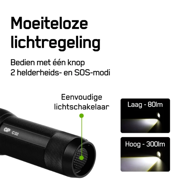 GP Zaklamp C32 300 lumen (3x AAA)