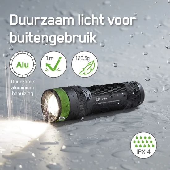 GP Zaklamp C32 300 lumen (3x AAA)