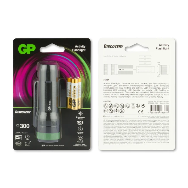 GP Zaklamp C32 300 lumen (3x AAA)