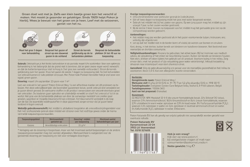 Pokon Onkruid Weg 250 m² 5000 gram (2-in-1)
