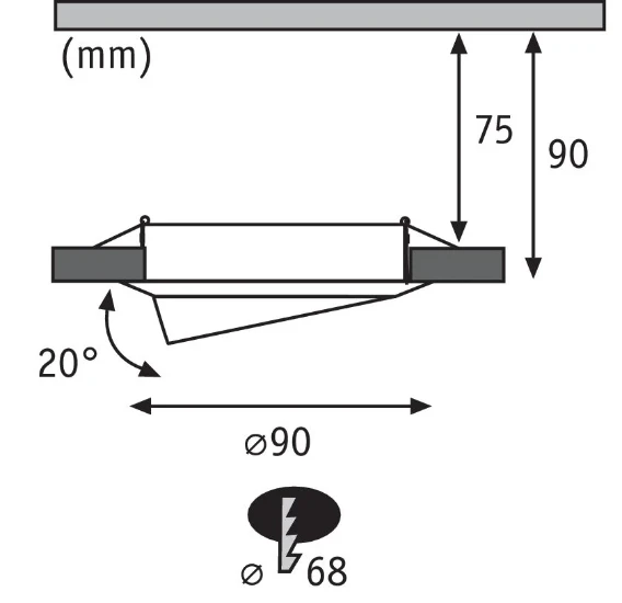 Paulmann LED-inbouwspot Base 5W GU10 wit O90mm - 1-spot