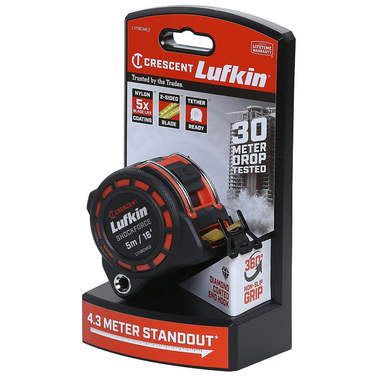 Lufkin Rolmaat Shockforce Nighteye 30mm x 5m - cm/inch