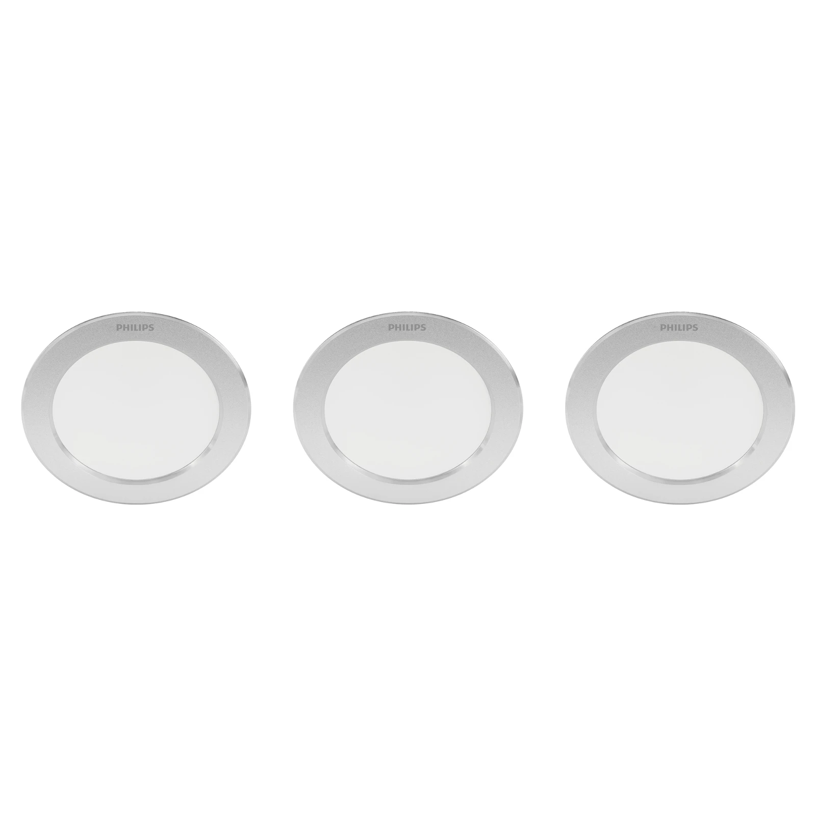 Philips LED-inbouwspot Diamond Cut DL251 zilver (3 stuks)