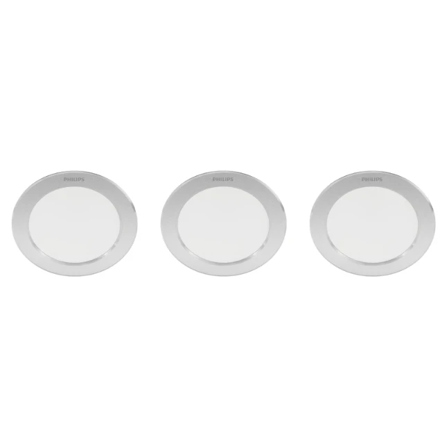 Philips LED-inbouwspot Diamond Cut DL251 zilver (3 stuks)
