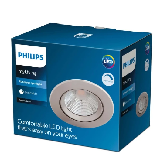 Philips LED-inbouwspot Sparkle SL261 5.5W nikkel (3 stuks)