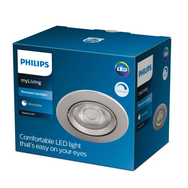 Philips LED-inbouwspot Sparkle SL261 5W nikkel (3 stuks)