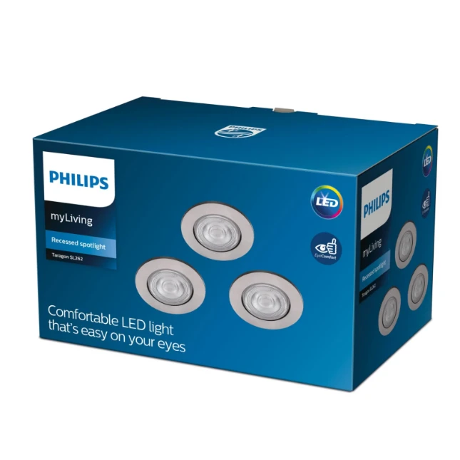Philips LED-inbouwspot Taragon SL262 nikkel (3 stuks)