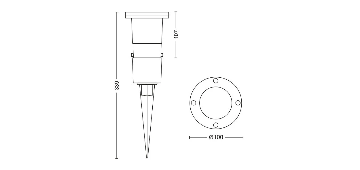 Philips Prikspot buiten Puled Spike 5W zwart