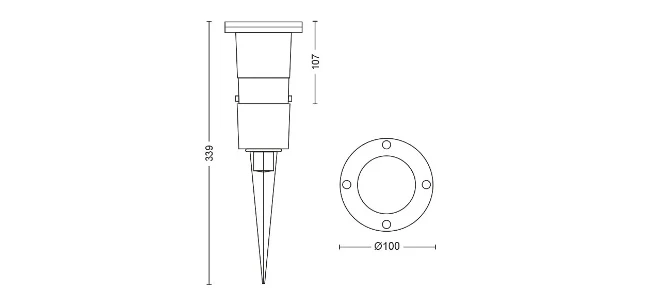 Philips Prikspot buiten Puled Spike 5W zwart