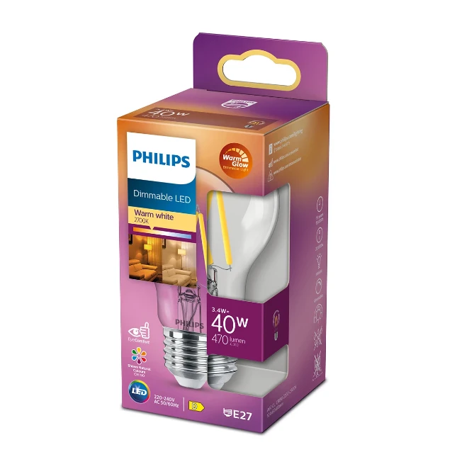 Philips LED Filament Classic 40W E27 A60 CL WGD90 SRT4