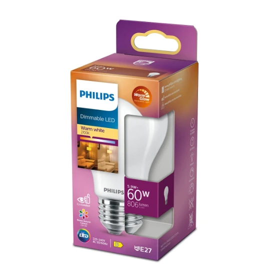 Philips LED Lamp Classic 60W E27 A60 FR WGD90 SRT4