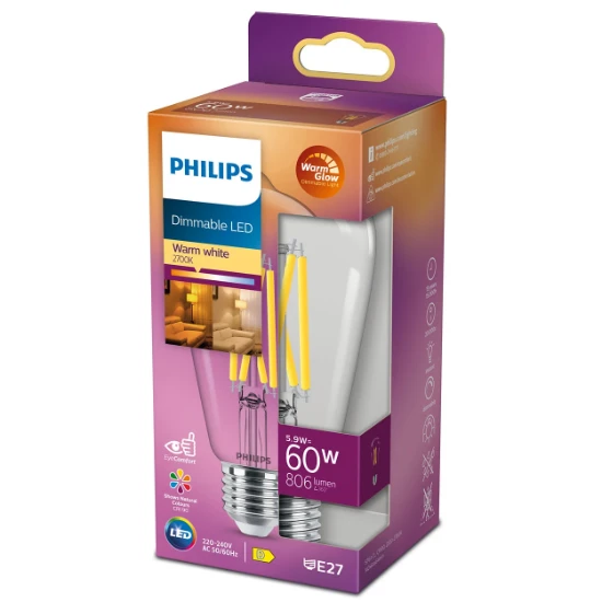 Philips LED Filament Classic 60W E27 ST64 CL WGD90 SRT4