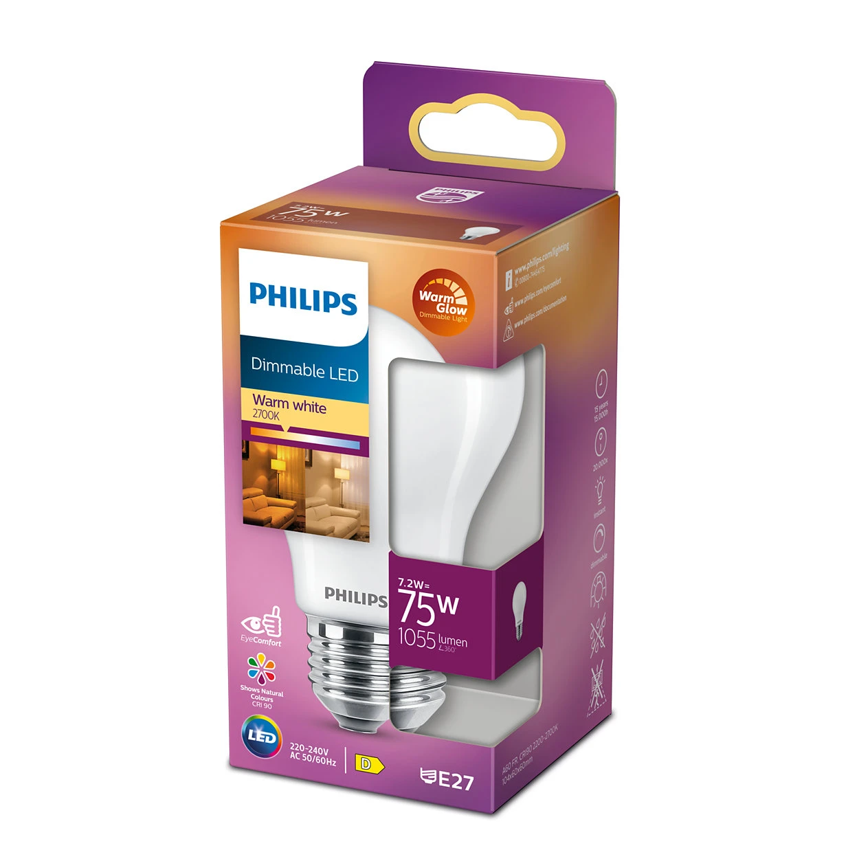 Philips LED Lamp Classic 75W E27A60 FR WGD90 SRT4