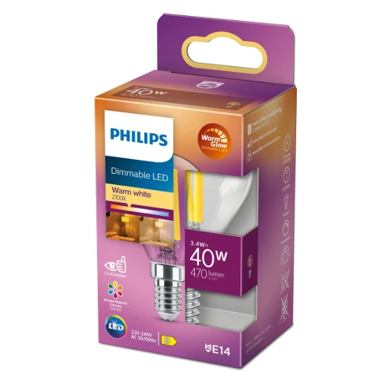 Philips LED Filament Classic 40W E14 P45 WGD90 CL SRT4
