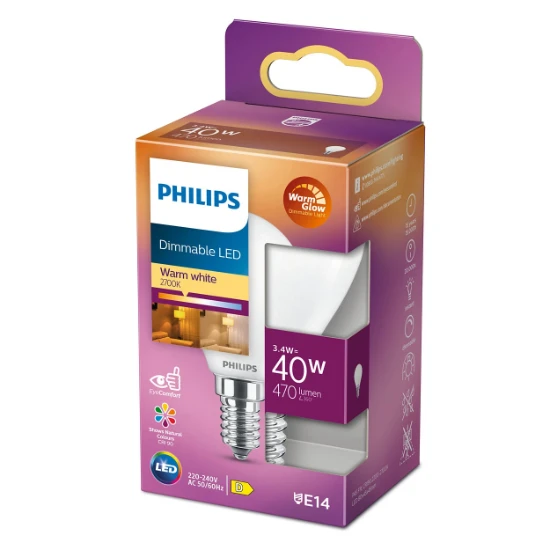 Philips LED Lamp Classic 40W E14 P45 FR WGD90 SRT4