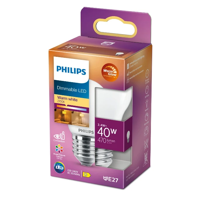 Philips LED Kogellamp Classic 40W E27 P45 WGD90 FR SRT4