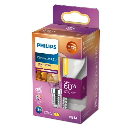 Philips LED Classic 60W E14 P45 WGD90 CL SRT4