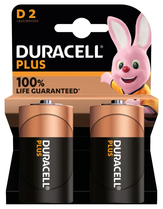 Duracell Plus Alkaline D-batterijen (2 stuks)