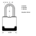 MasterLock Hangslot, Excell 3x48mm, O8mm, zw