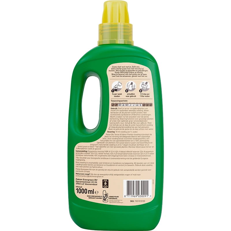 Pokon Bio Terras & Balkon Planten Voeding 1000ml