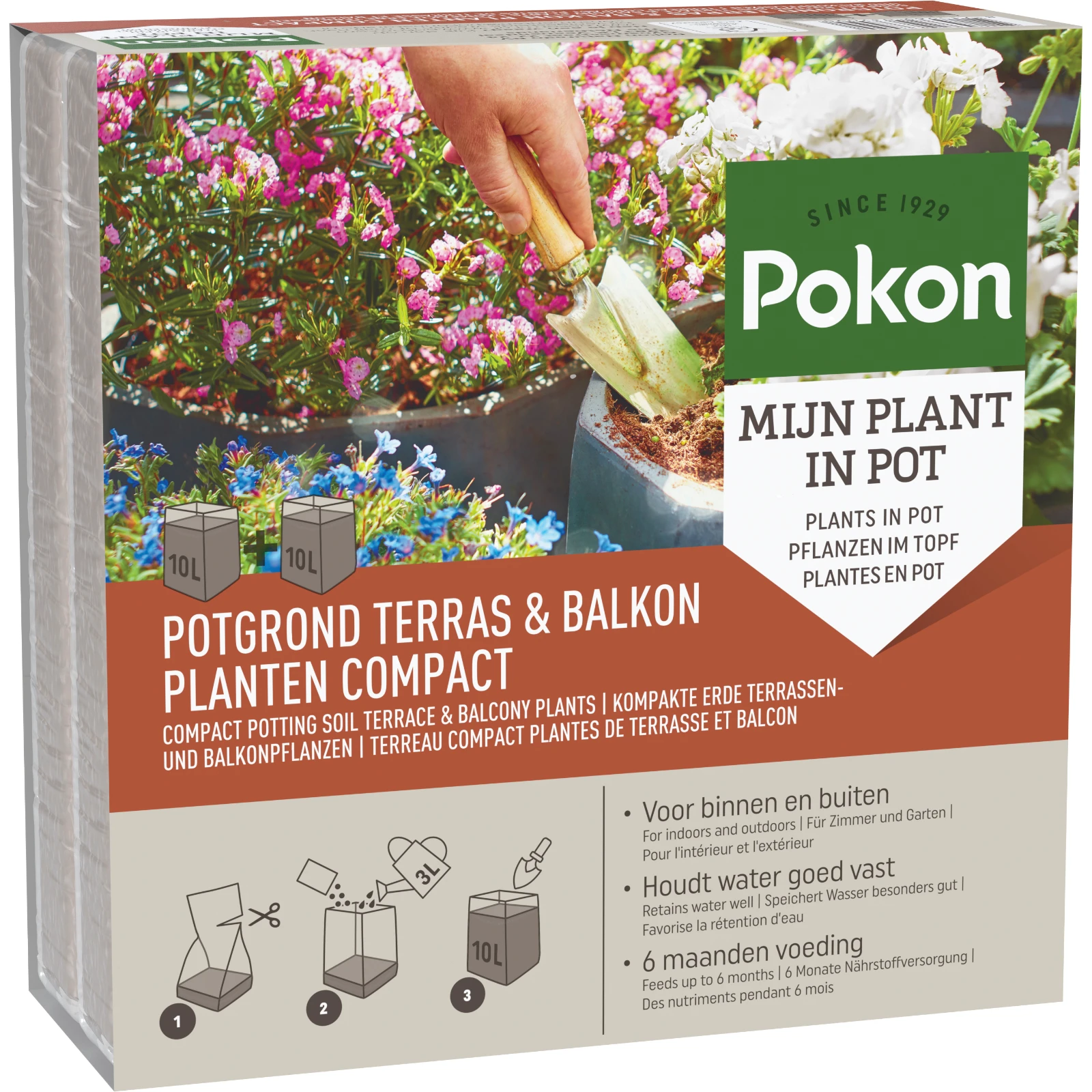 Pokon Terras & Balkon Planten Kokos Potgrond Compact 20L
