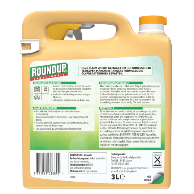 ROUNDUP NS Natuurlijk Onkruidvrij Kant en Klaar 3L 30m²