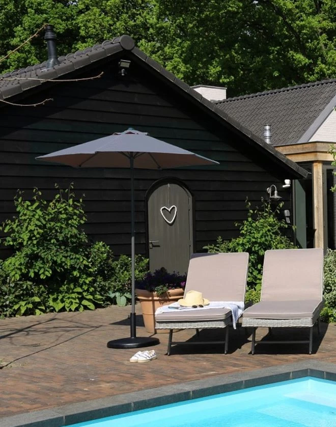 Parasol rond 2.00m antraciet