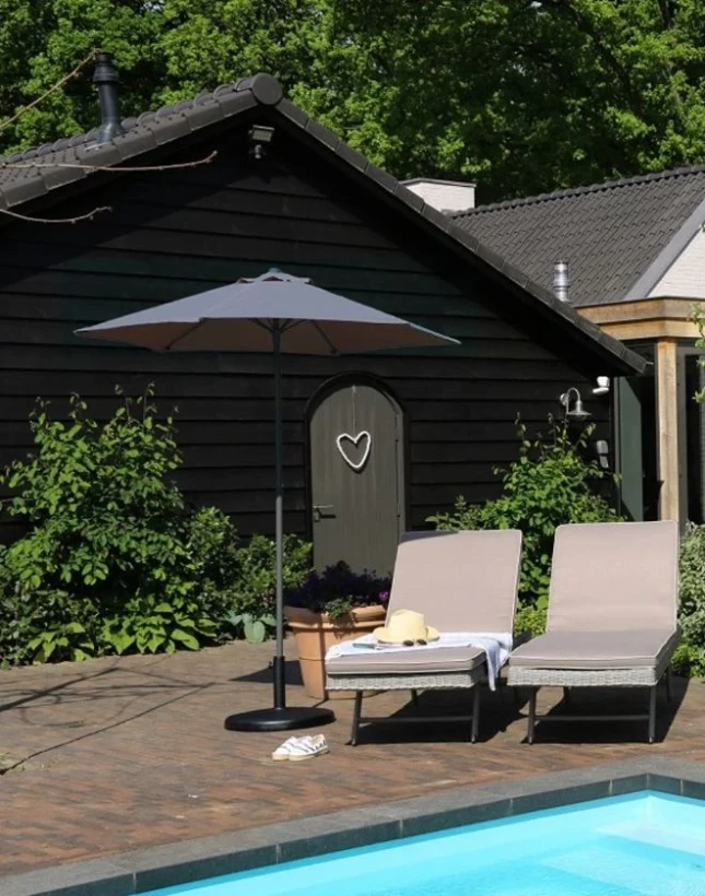 Parasol rond 2.00m antraciet