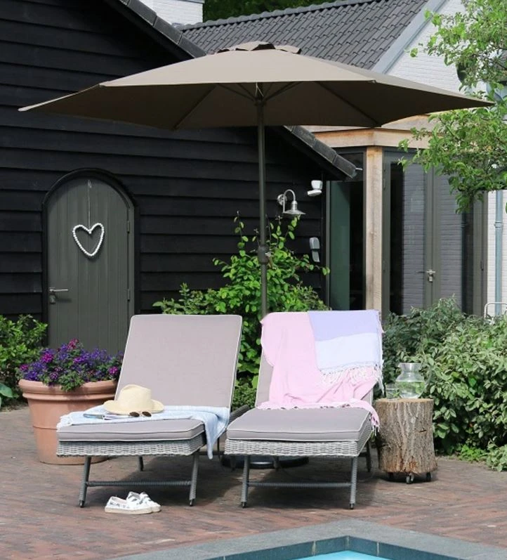 Parasol Luxe 6-ribs 300cm taupe