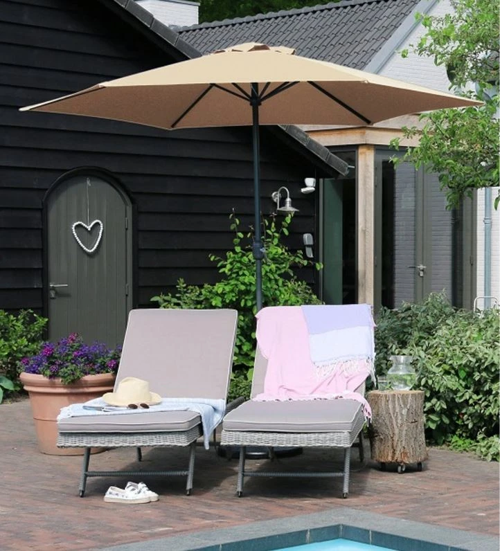 Parasol Luxe 6-ribs 300cm ecru