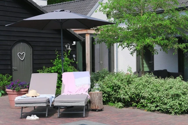 Parasol Luxe 6-ribs 300cm antraciet
