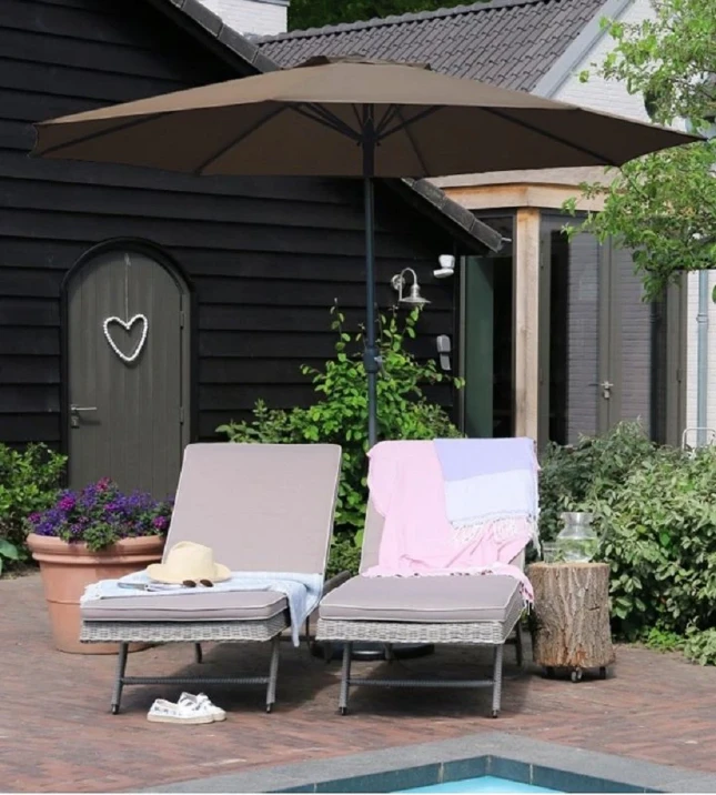 Parasol Luxe 8-ribs 300cm taupe