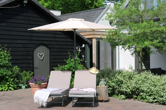 Parasol Luxe 8-ribs 300cm ecru