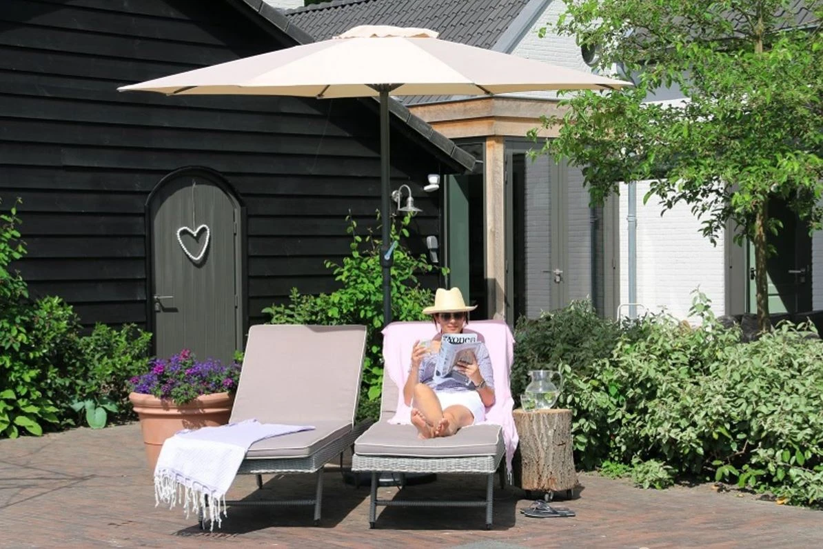 Parasol Luxe 8-ribs 300cm ecru