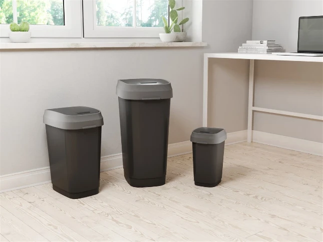 Kis Dual Swing Prullenbak - 10L - zwart