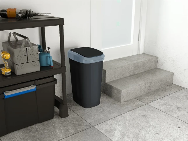Curver Dual Touch Vuilbak M 25L Zwart/Grijs