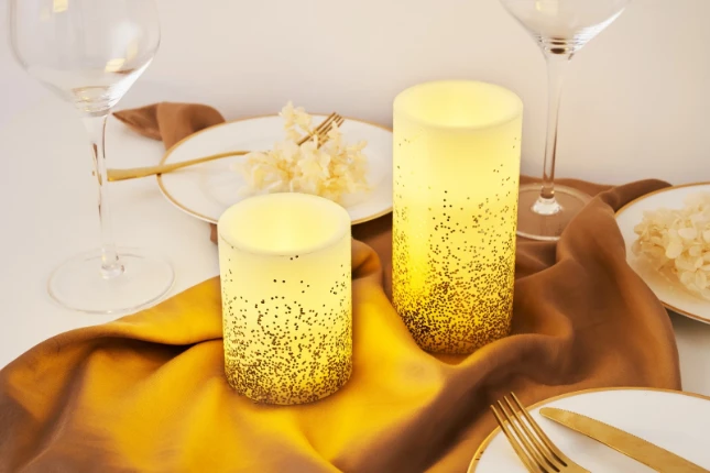 Pauleen LED-kaarsen Wax Golden Glitter - 2 stuks